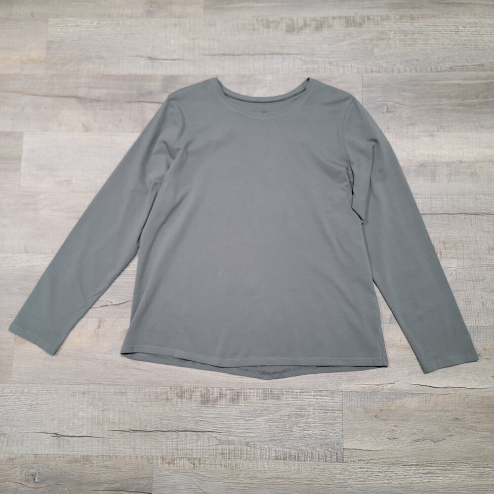 Pact‎ Organic Cotton Crew Neck Long Sleeve Shirt Green Size XXXL 3XL Top